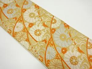 アンティーク　波に菊模様織り出し袋帯（材料）